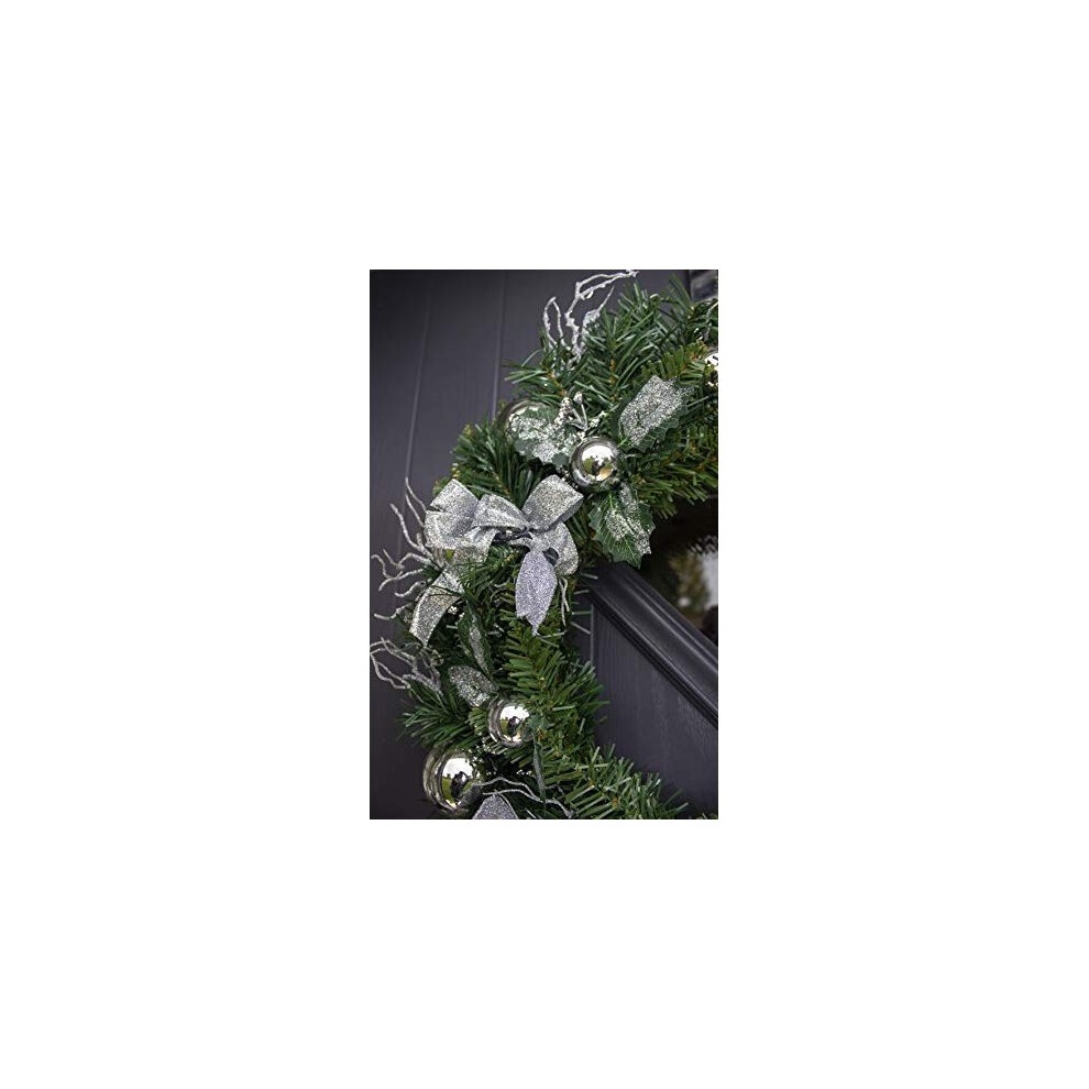 Marco Paul Green and Silver Christmas Wreath 50cm - image 4