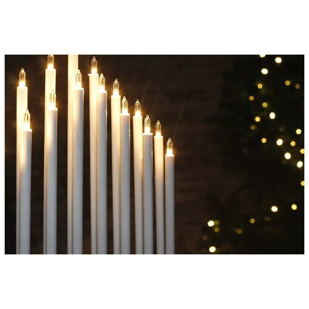 Marco Paul Silver Plastic 17 LED Festive Candle Bridge - image 4