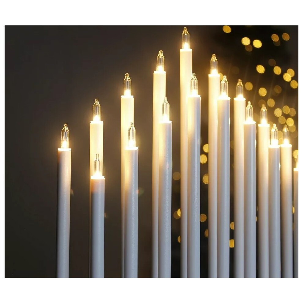 Marco Paul Silver Plastic 17 LED Festive Candle Bridge - image 5