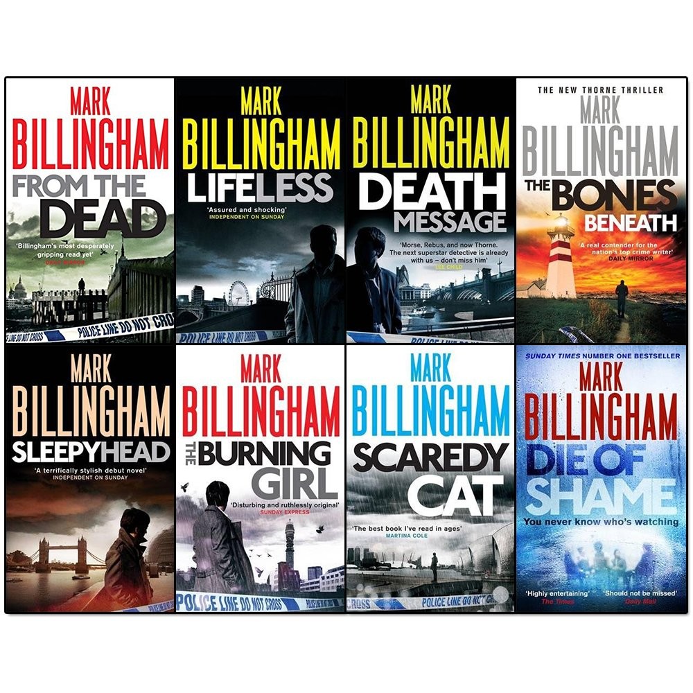 Mark Billingham 8 Books Collection Set (from the dead , lifeless , death message, the bones beneath, Sleepyhead,The Burning Girl, Scaredy Cat, Die of Shame) - image 2