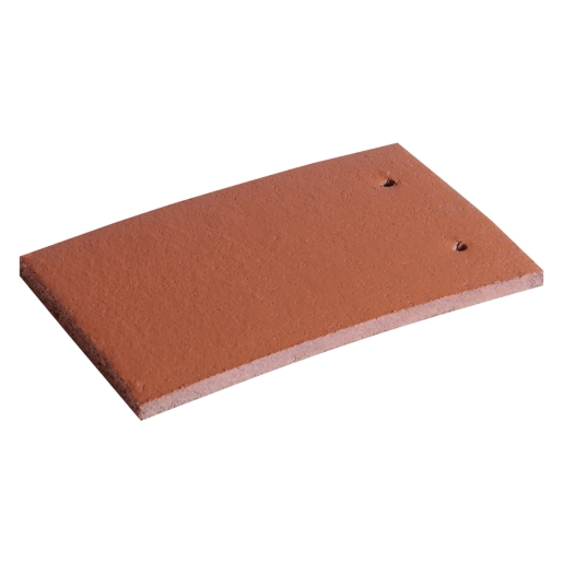 Antique brown Marley Plain Roofing Tile, featuring a smooth surface and two pre-drilled holes, designed for durable roofing solutions, presented as a single tile.