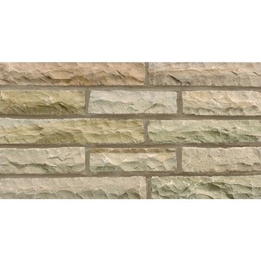 Textured walling stones in shades of autumn bronze, featuring a natural stone appearance with varying tones and dimensions of 220mm x 100mm x 65mm, ideal for outdoor projects.