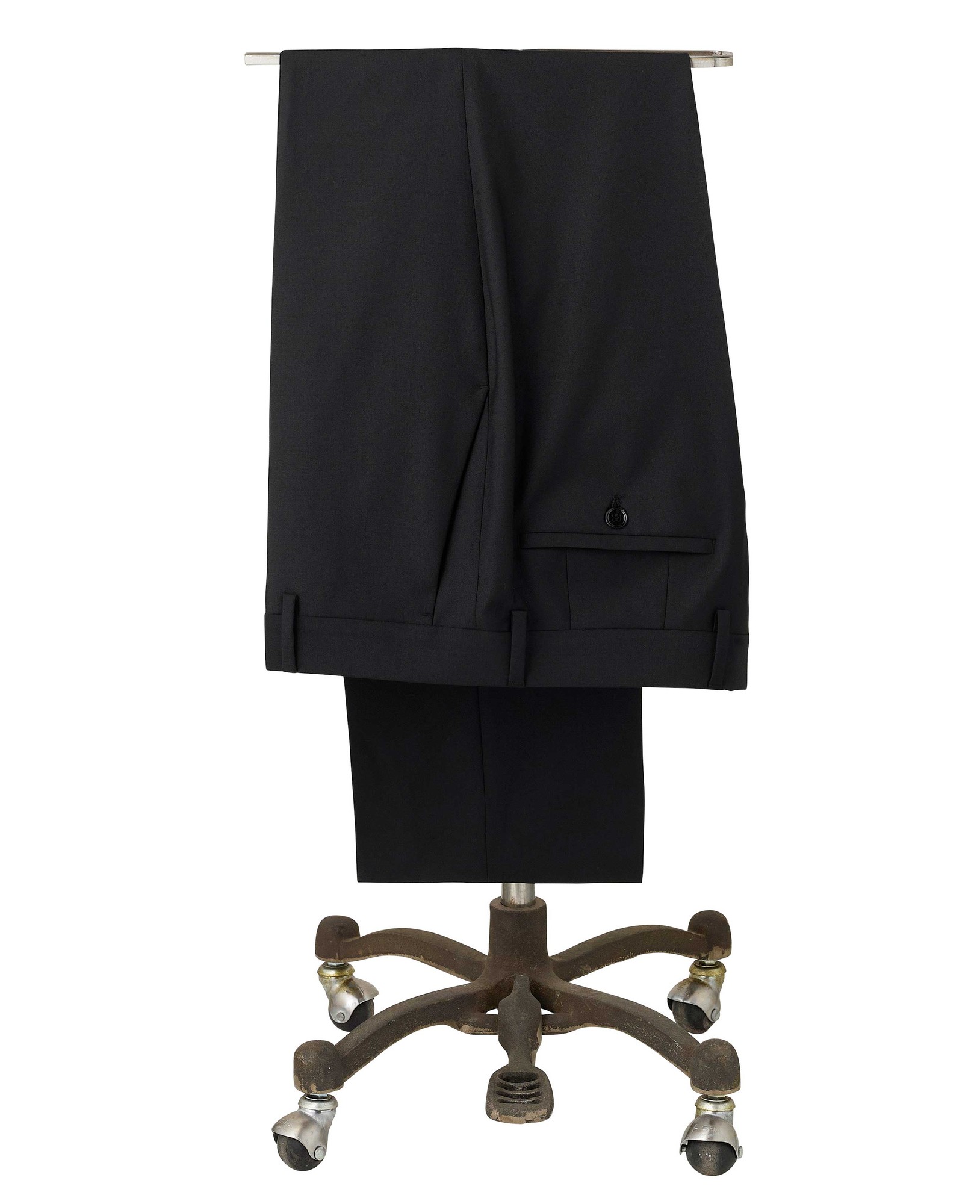 Men's Black Wool Blend Suit Trousers - Size: 34" x 33" - Savile Row Company - image 3