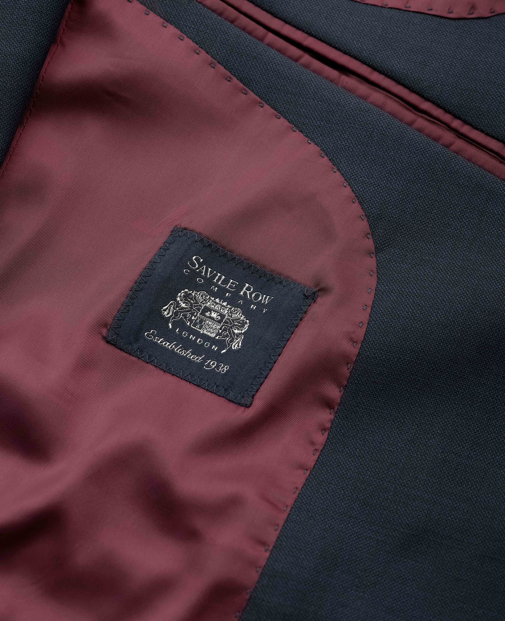 Men's Dark Navy Wool Blend Suit Jacket - Size: 40" x Regular - Savile Row Company - image 3