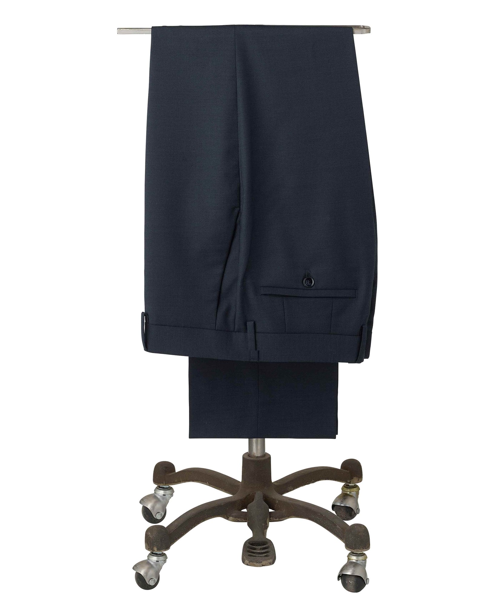 Men's Dark Navy Wool Blend Suit Trousers - Size: 36" x 33" - Savile Row Company - image 3