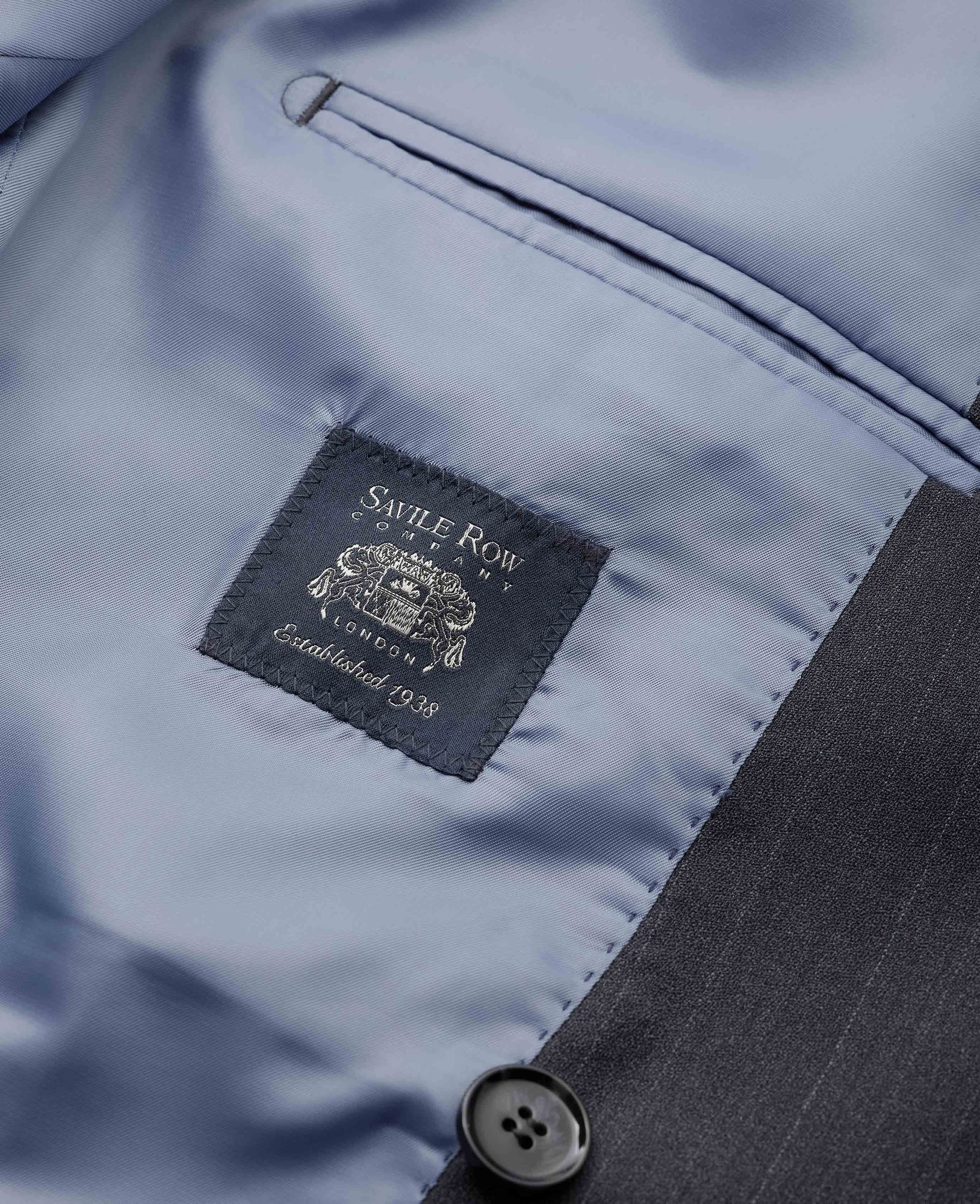Men's Grey Wool Blend Chalk Stripe Double Breasted Suit Jacket - Size: 40" x Short - Savile Row Company - image 3