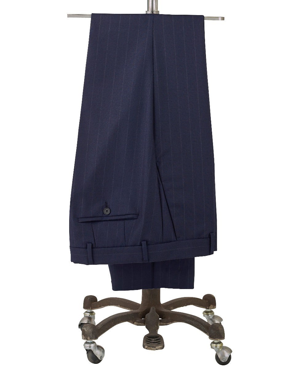 Men's Navy Stripe Tailored Suit Trousers - Size: 30" x 32" - Savile Row Company - image 2
