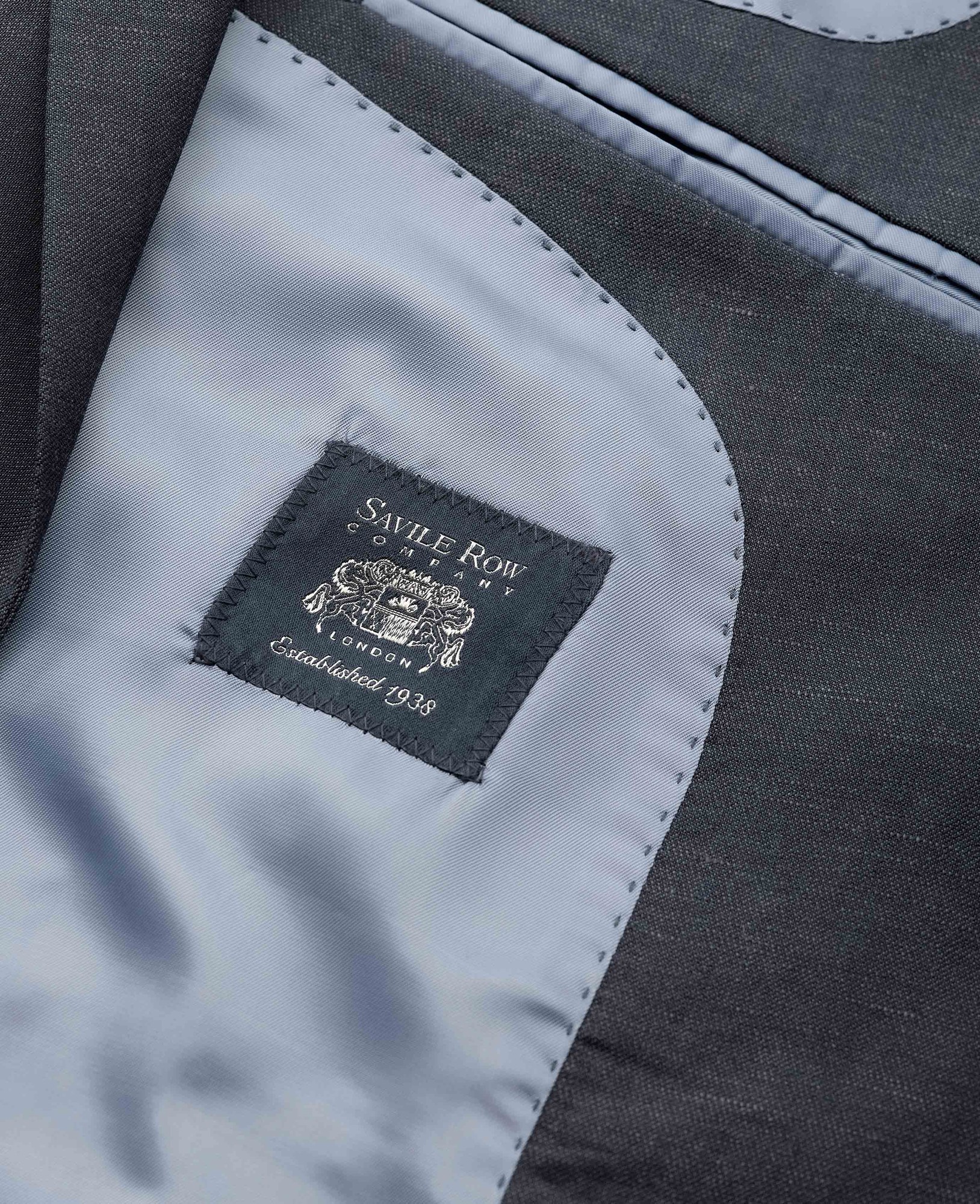 Men's Navy Wool Linen Blend Suit Jacket - Size: 44" x Short - Savile Row Company - image 3