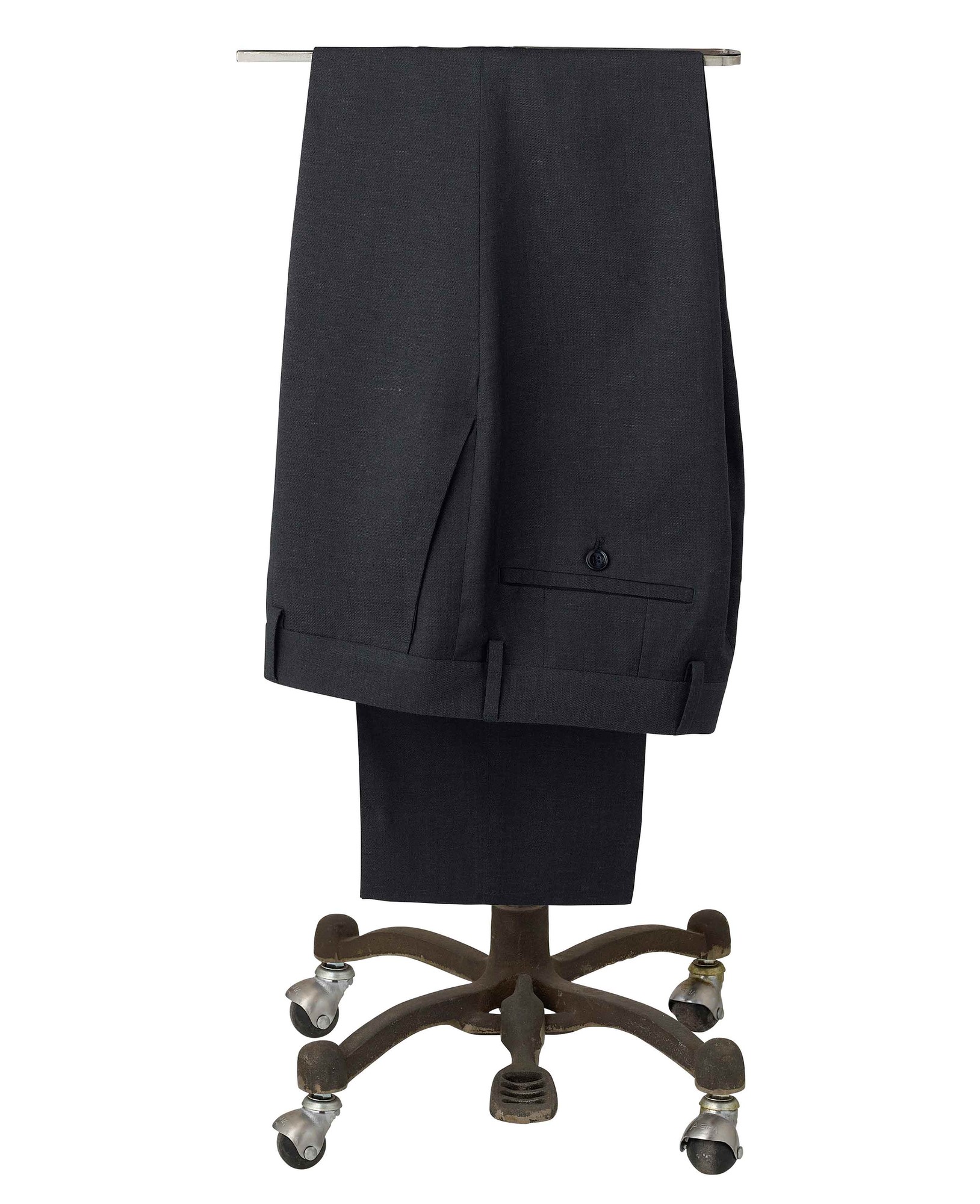 Men's Navy Wool Linen Blend Suit Trousers - Size: 32" x 32" - Savile Row Company - image 3