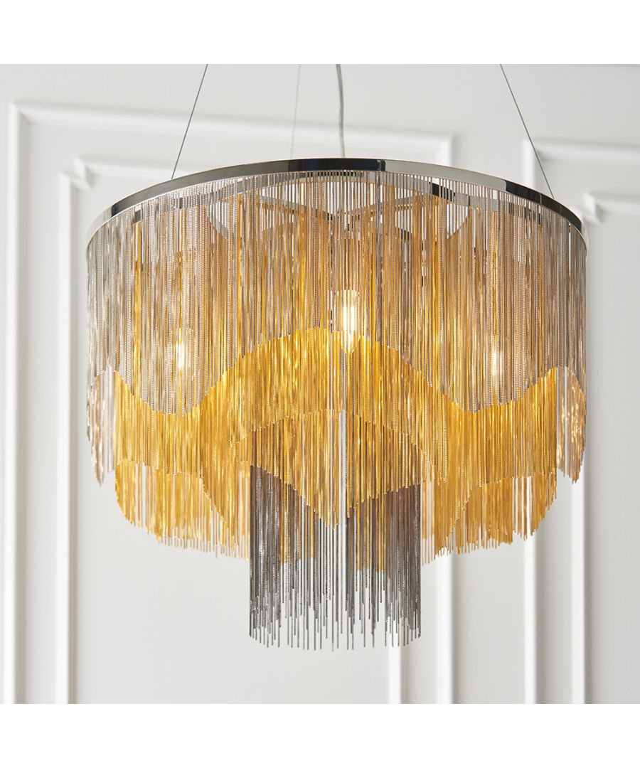Merano Carbonia Gold and Black Chain 5 Light Ceiling Pendant - image 2