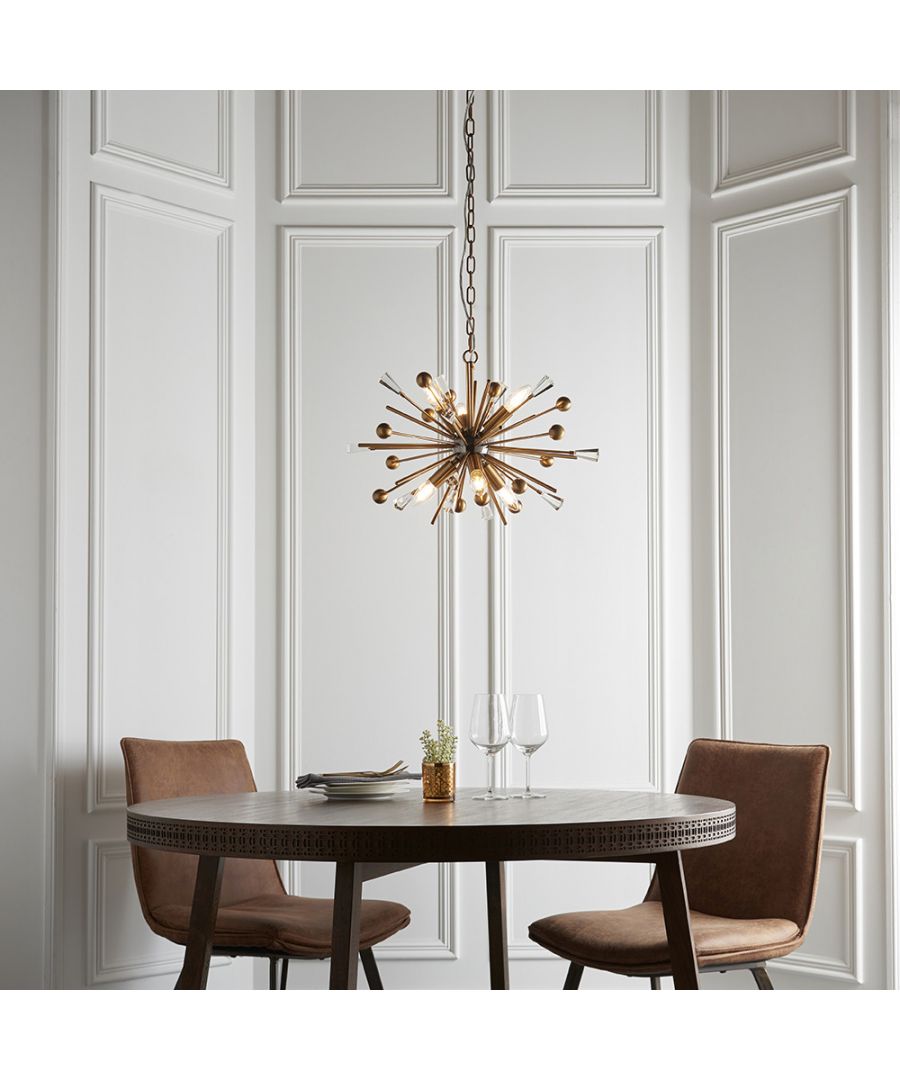 Merano Taormina Brass Plate Black Nickel Pendant 6 Light Ceiling Light - image 2