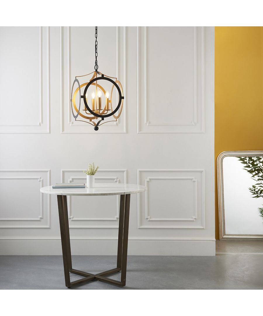 Merano Vicenza Matt Black and Gold 4 Light Pendant Ceiling Light - image 2