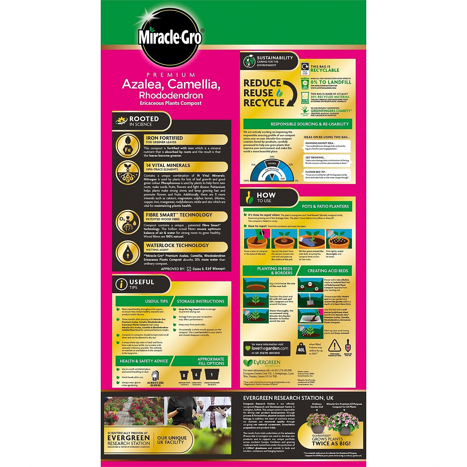Miracle-Gro 40L Premium Azalea Camellia Rhododendron Ericaceous Compost - image 2