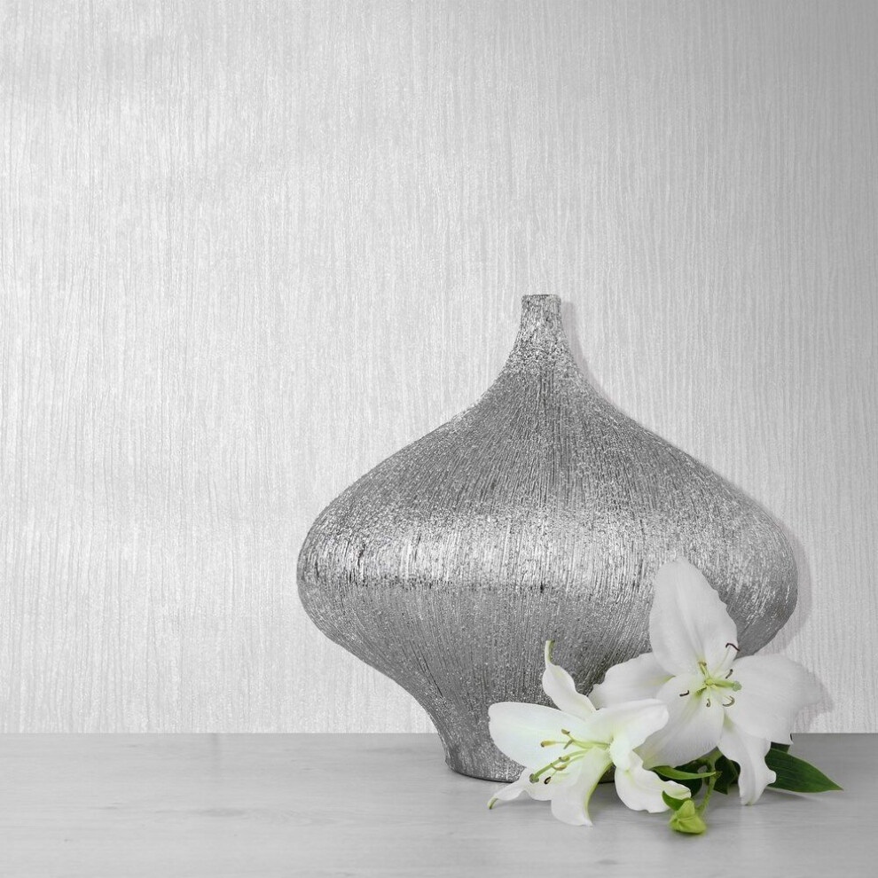 Muriva Lustre White Textured Wallpaper - image 2