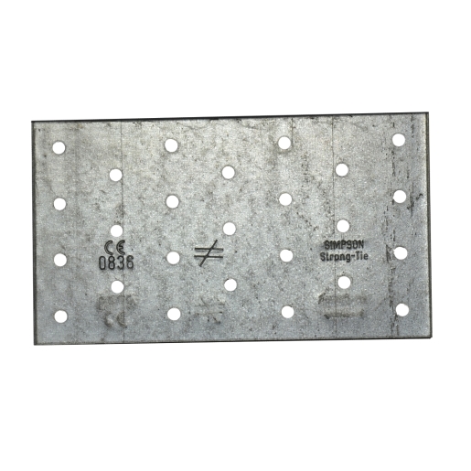 Galvanised nail plate fastener measuring 165mm x 330mm, featuring multiple holes for secure fastening, with a textured metallic surface and clear branding.