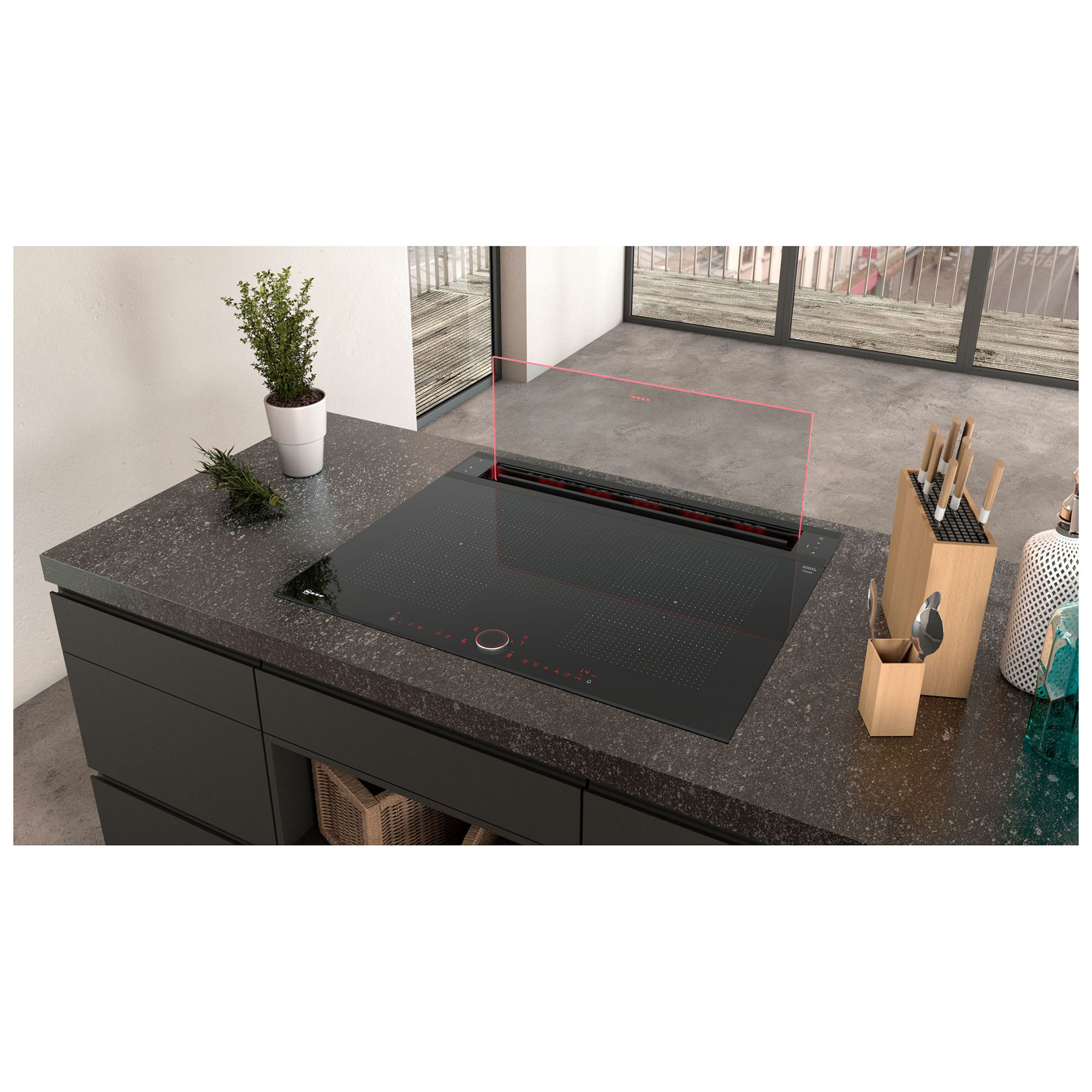 Neff I88WMM1S7B N90 80cm Clear Glass Downdraft Hood - image 3