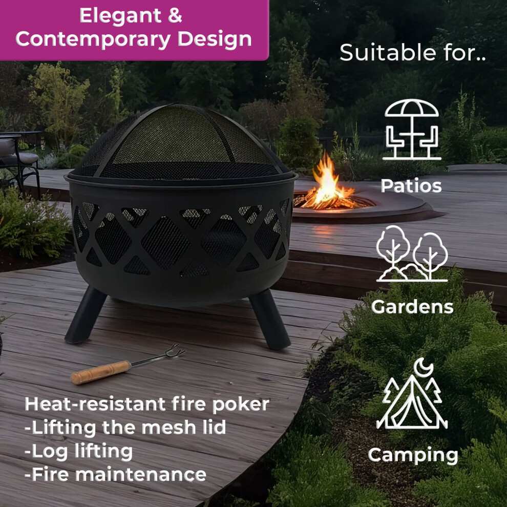 Neo Black Outdoor Heater Fire Pit Bowl - image 3