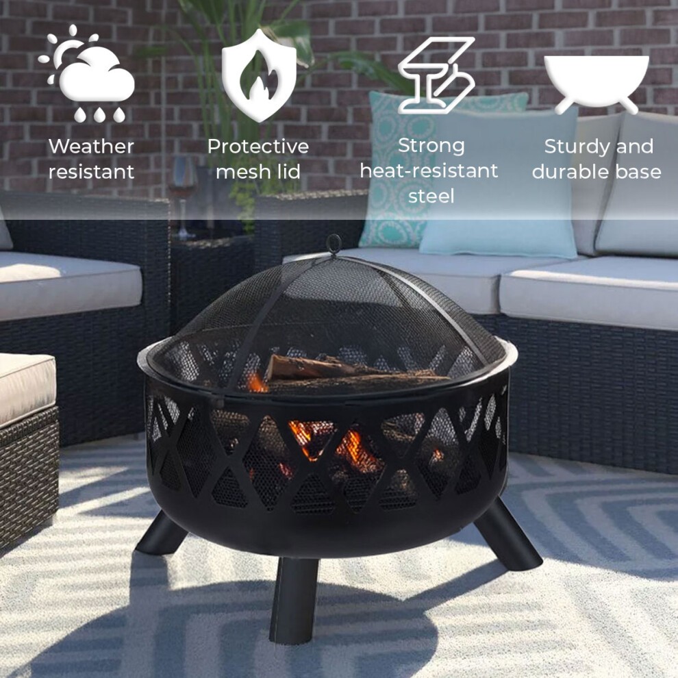 Neo Black Outdoor Heater Fire Pit Bowl - image 5