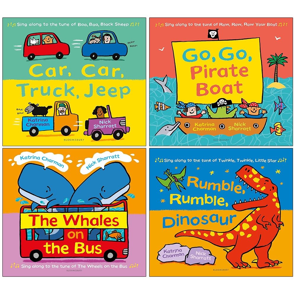 New Nursery Rhymes Collection 4 Book Set Car Car Truck Jeep Katrina Charman - image 2