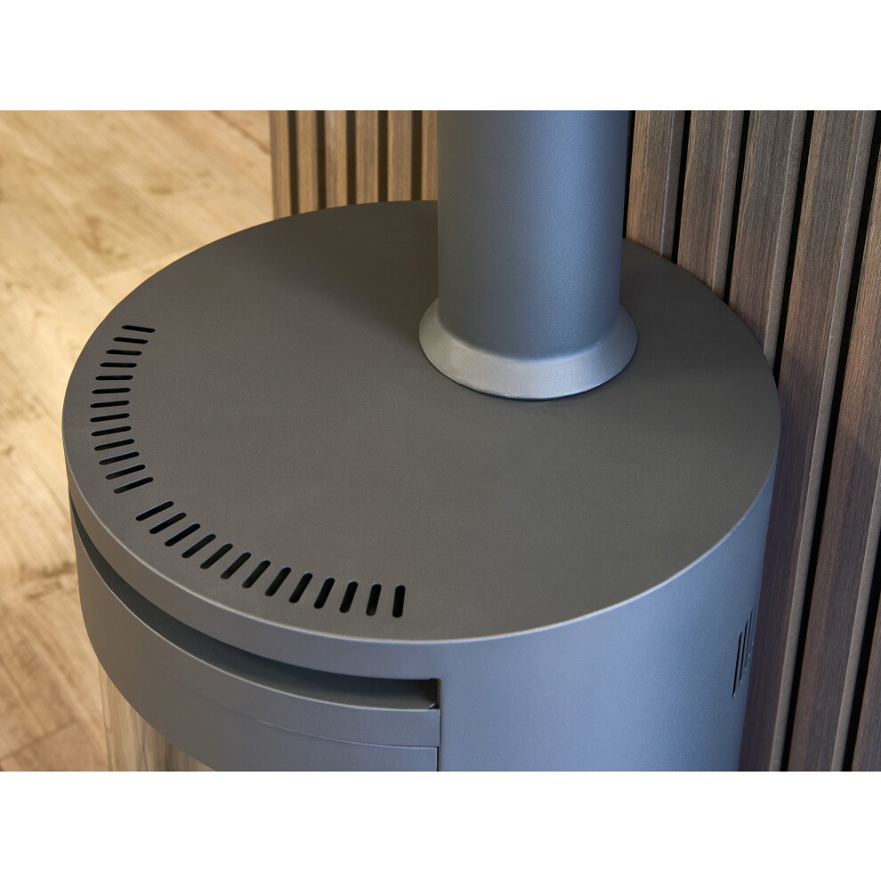 OKO S5 Charcoal Grey Bio Ethanol Cylinder Stove with Log Storage - image 2
