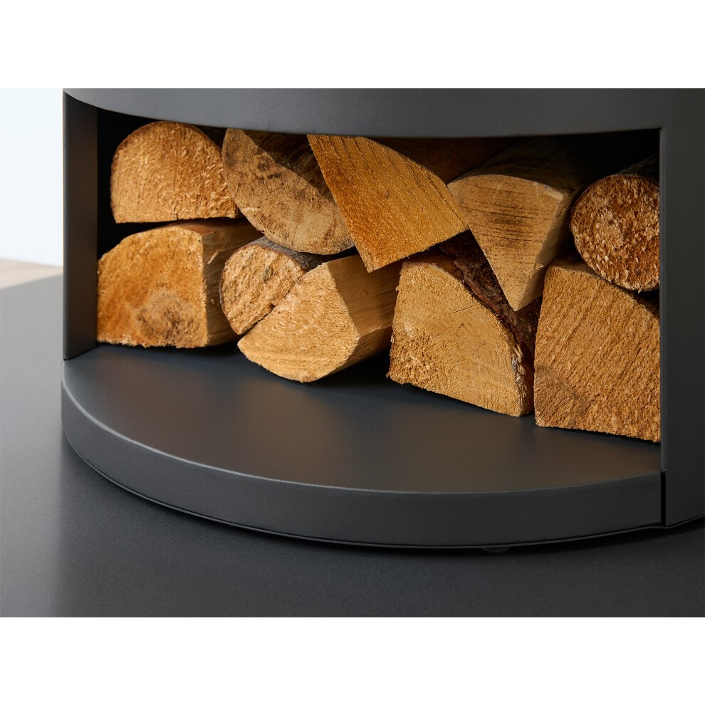 OKO S5 Charcoal Grey Bio Ethanol Cylinder Stove with Log Storage - image 4