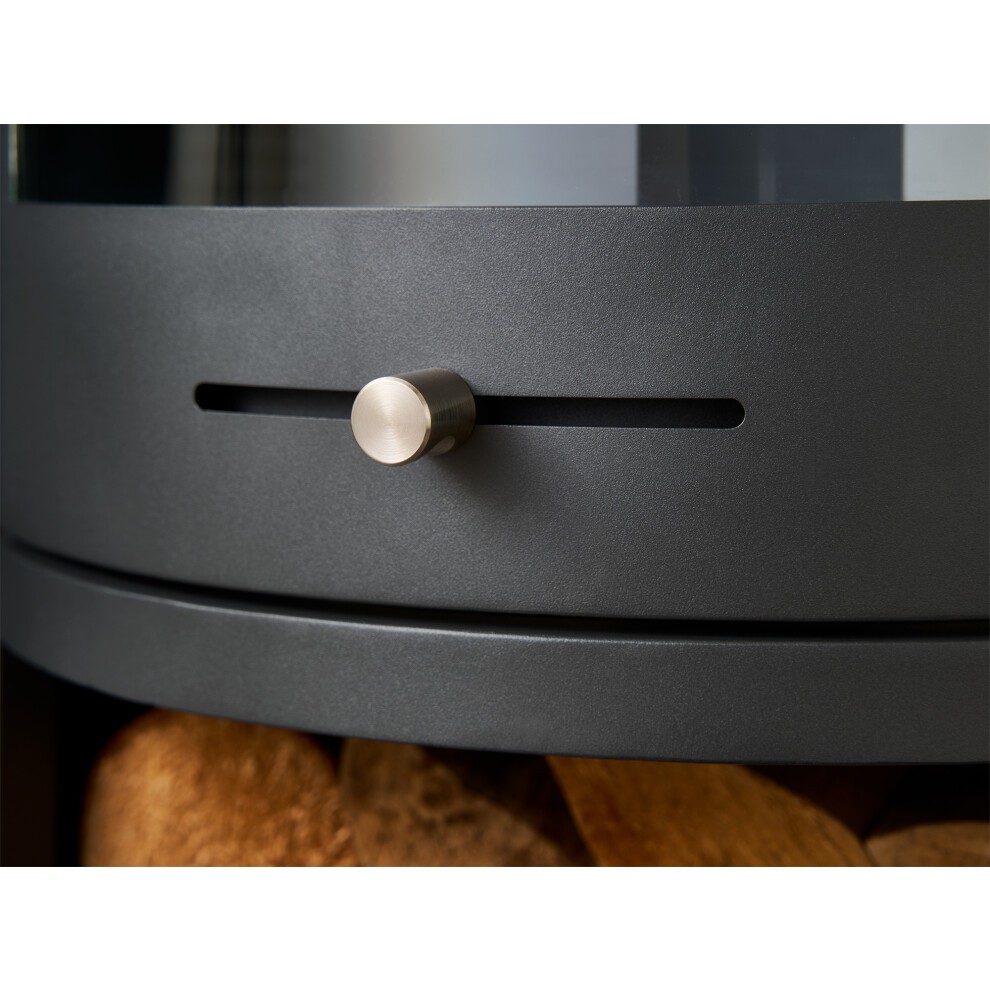 OKO S5 Charcoal Grey Bio Ethanol Cylinder Stove with Log Storage - image 5