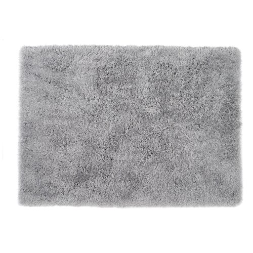 Soft, plush silver rug measuring 120 x 170 cm, featuring a shaggy texture that adds warmth and elegance to any space.