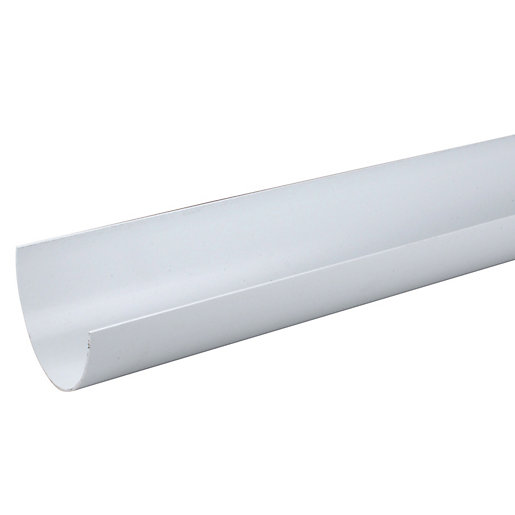 Osma DeepLine 9T974 gutter in white, 113mm wide and 4 meters long, featuring a smooth, durable plastic finish designed for efficient water drainage.