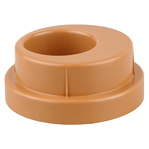 Brown plastic rainwater adaptor measuring 140 x 55 x 110mm, featuring a circular opening and smooth surface, designed for connecting drainage systems.