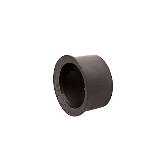 Black OsmaWeld 2Z086B level invert reducer, made of durable plastic, featuring a 50mm to 40mm diameter transition for efficient plumbing connections.