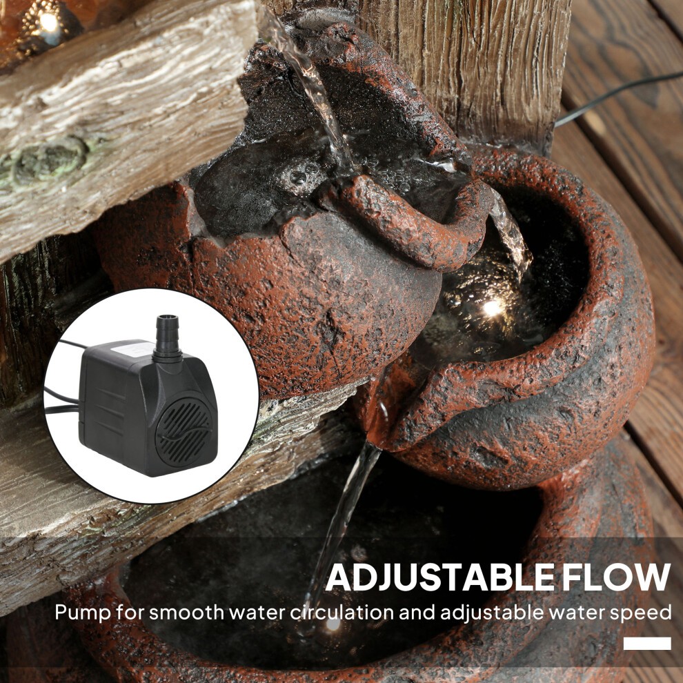 Outsunny 2 in 1 Resin Outdoor Waterfall Fountain with Birdhouse - image 5