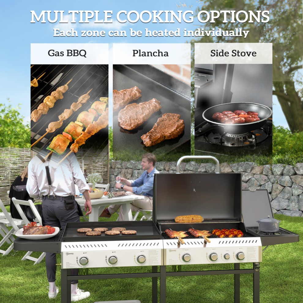 Outsunny 6+1 Burner Gas Grill and Plancha - image 4
