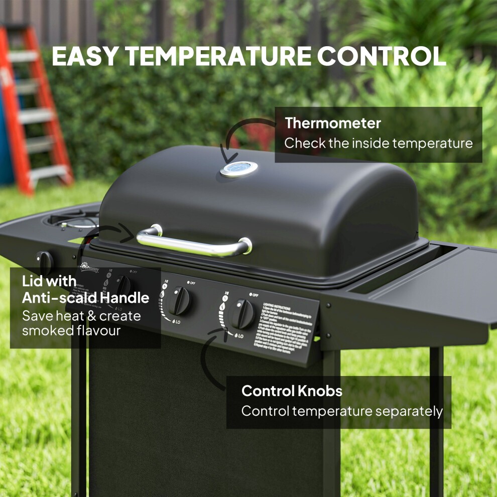 Outsunny Black 4 Burner Gas Barbecue Gas Grill with Lid - image 4
