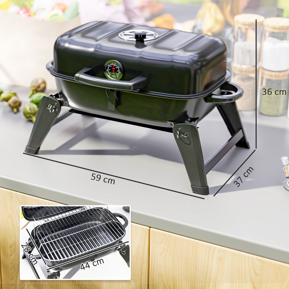 Outsunny Black Foldable Charcoal Barbecue Grill - image 2