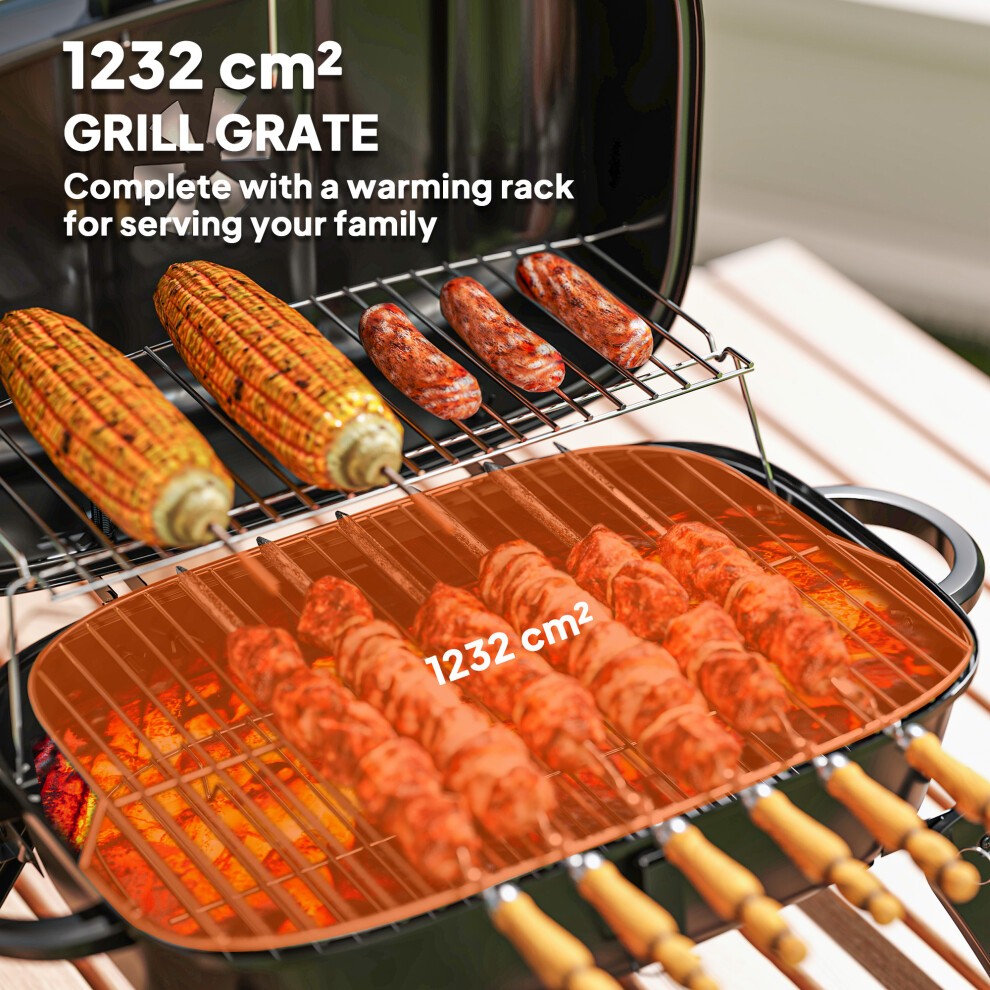 Outsunny Black Foldable Charcoal Barbecue Grill - image 3