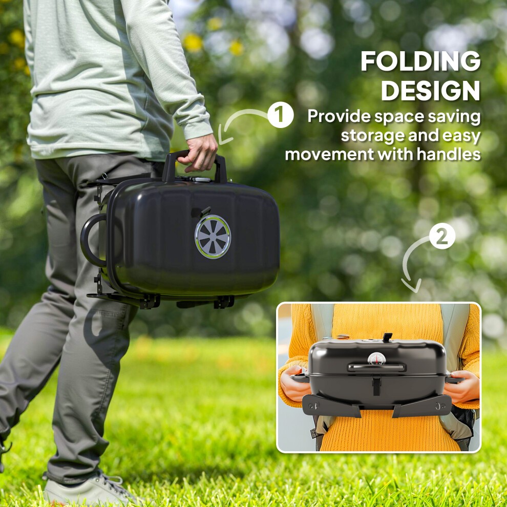 Outsunny Black Foldable Charcoal Barbecue Grill - image 4