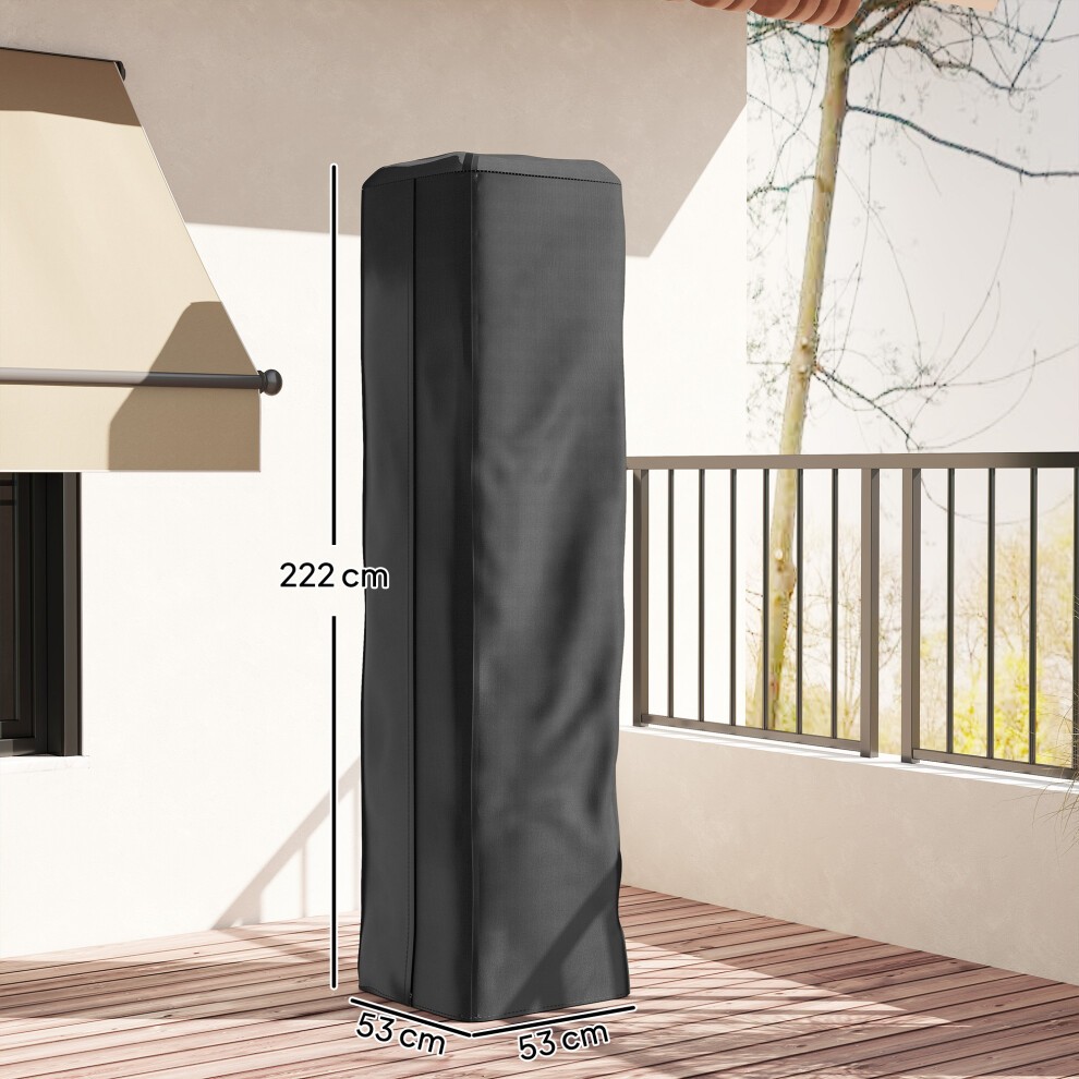 Outsunny Black Heavy Duty Gas Pyramid Patio Heater Cover 222 x 53cm - image 2