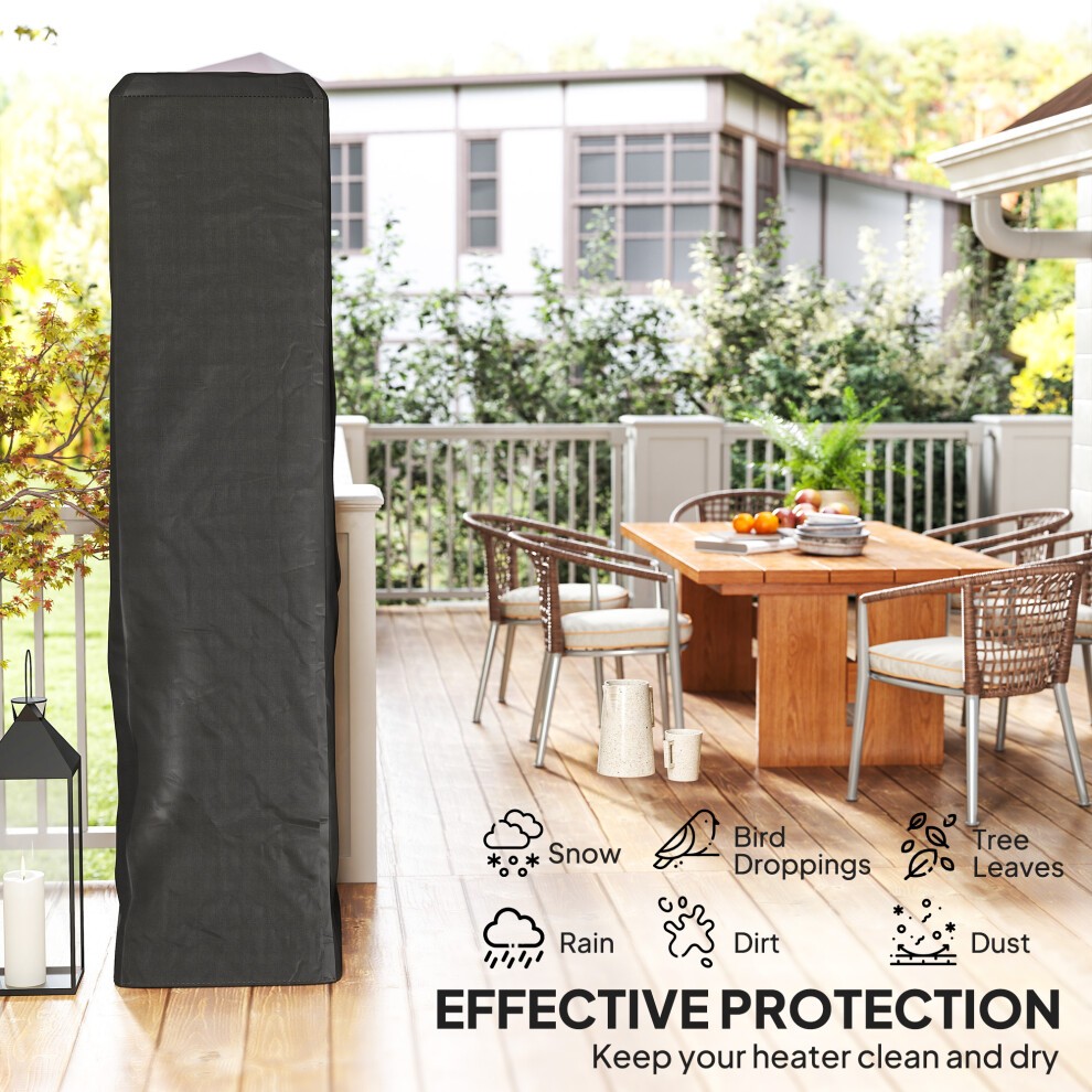 Outsunny Black Heavy Duty Gas Pyramid Patio Heater Cover 222 x 53cm - image 4