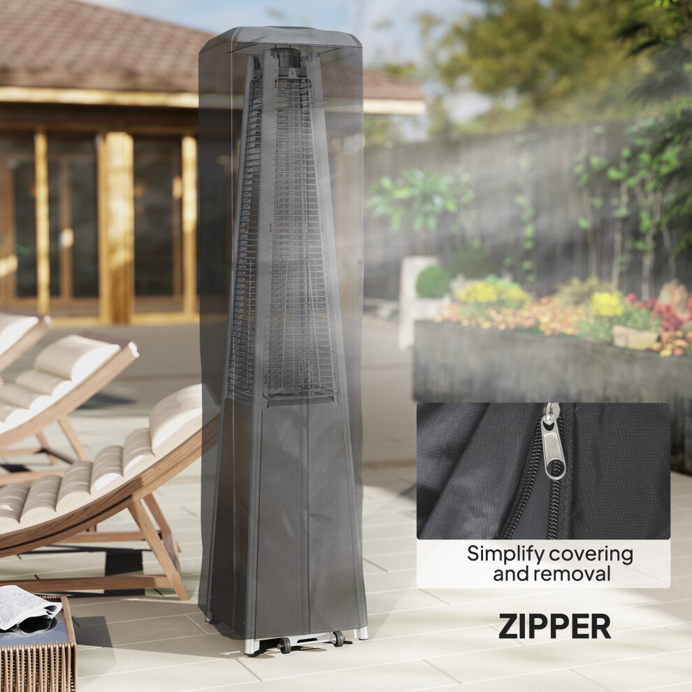 Outsunny Black Heavy Duty Gas Pyramid Patio Heater Cover 222 x 53cm - image 5