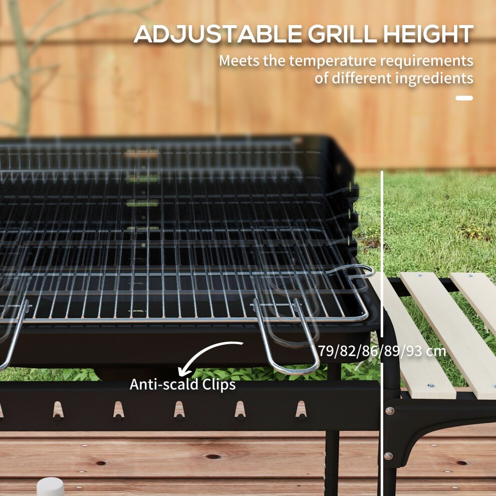 Outsunny Charcoal Barbecue BBQ Grill Trolley with Ash Catcher - image 2