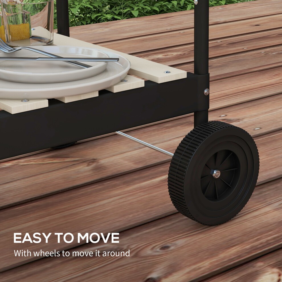 Outsunny Charcoal Barbecue BBQ Grill Trolley with Ash Catcher - image 5