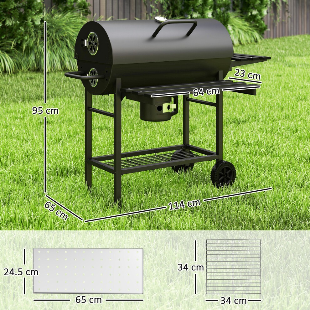 Outsunny Charcoal Barbecue Grill with Warming Rack - image 2