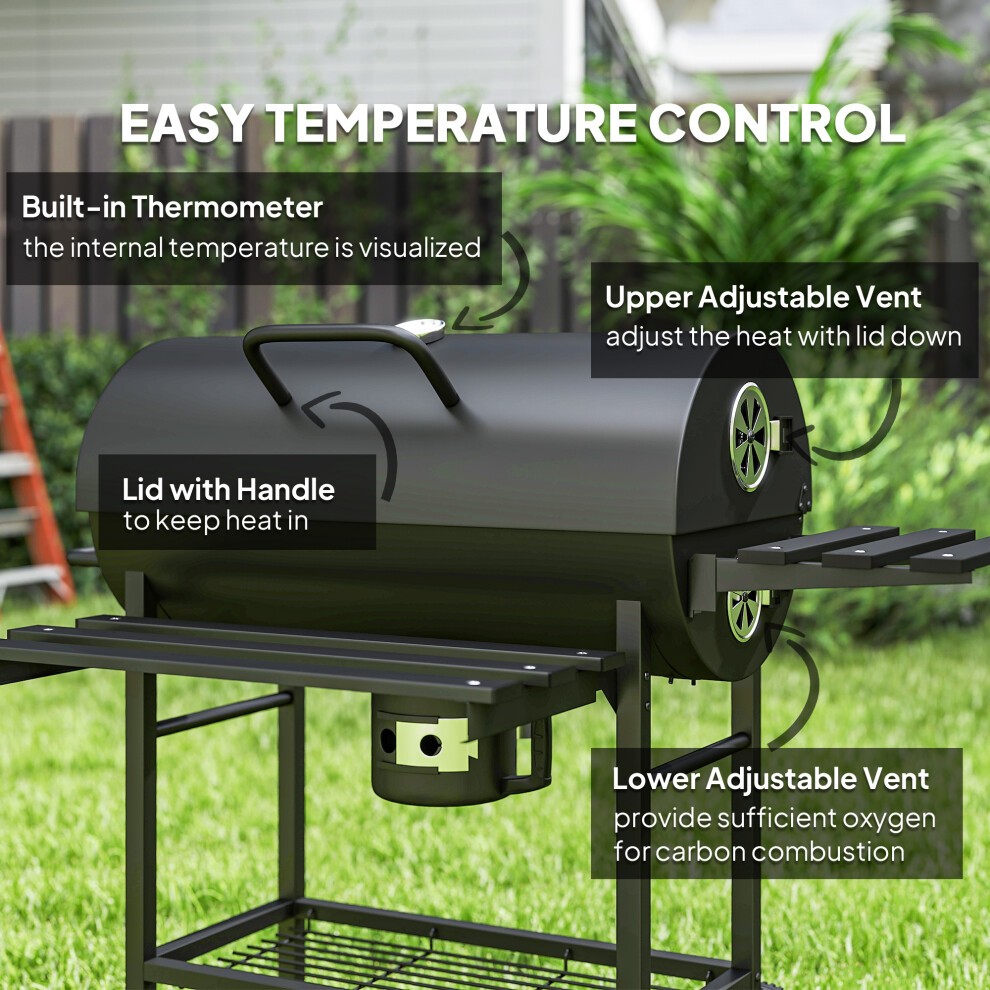Outsunny Charcoal Barbecue Grill with Warming Rack - image 4
