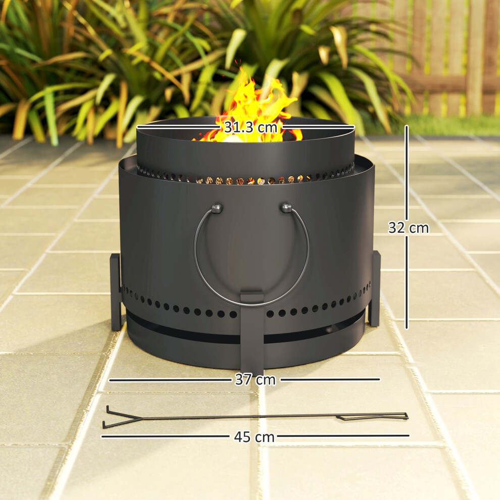 Outsunny Dark Grey Metal Smokeless Wood Burning Firepit - image 2