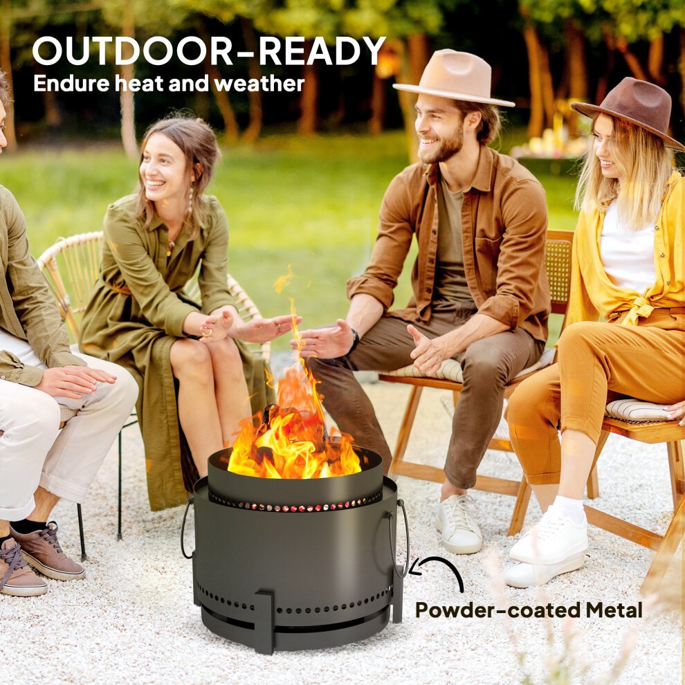 Outsunny Dark Grey Metal Smokeless Wood Burning Firepit - image 4