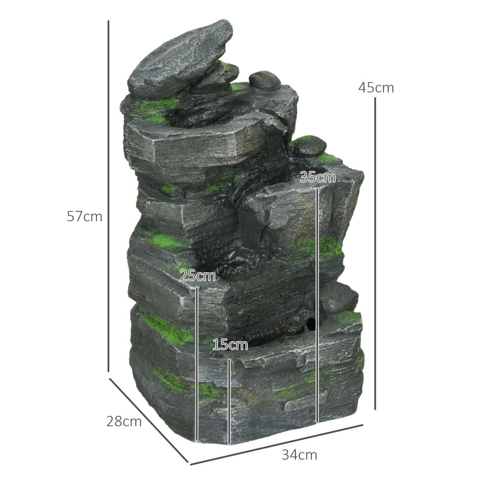 Outsunny LED Dark Grey Outdoor Garden Fountain - image 2