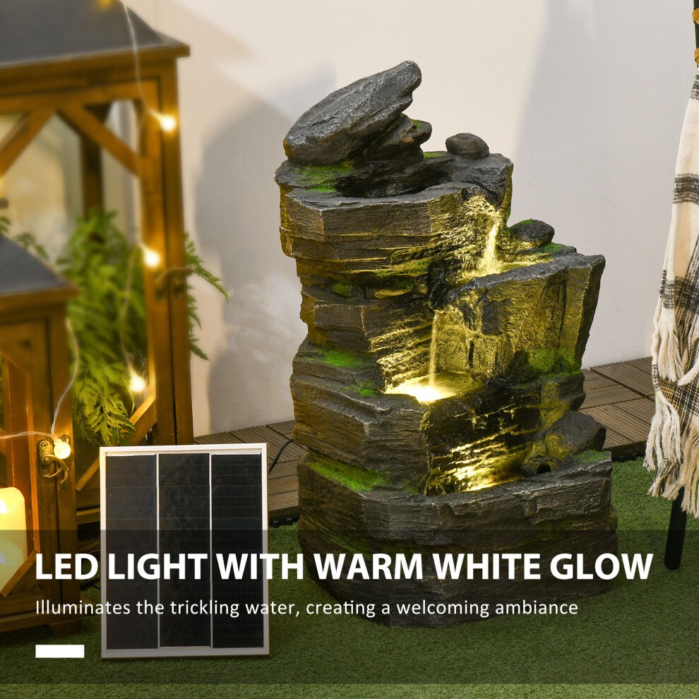 Outsunny LED Dark Grey Outdoor Garden Fountain - image 3