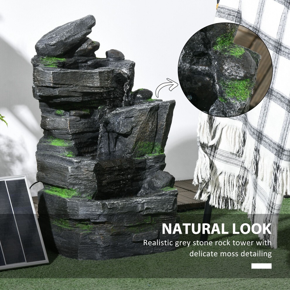 Outsunny LED Dark Grey Outdoor Garden Fountain - image 5