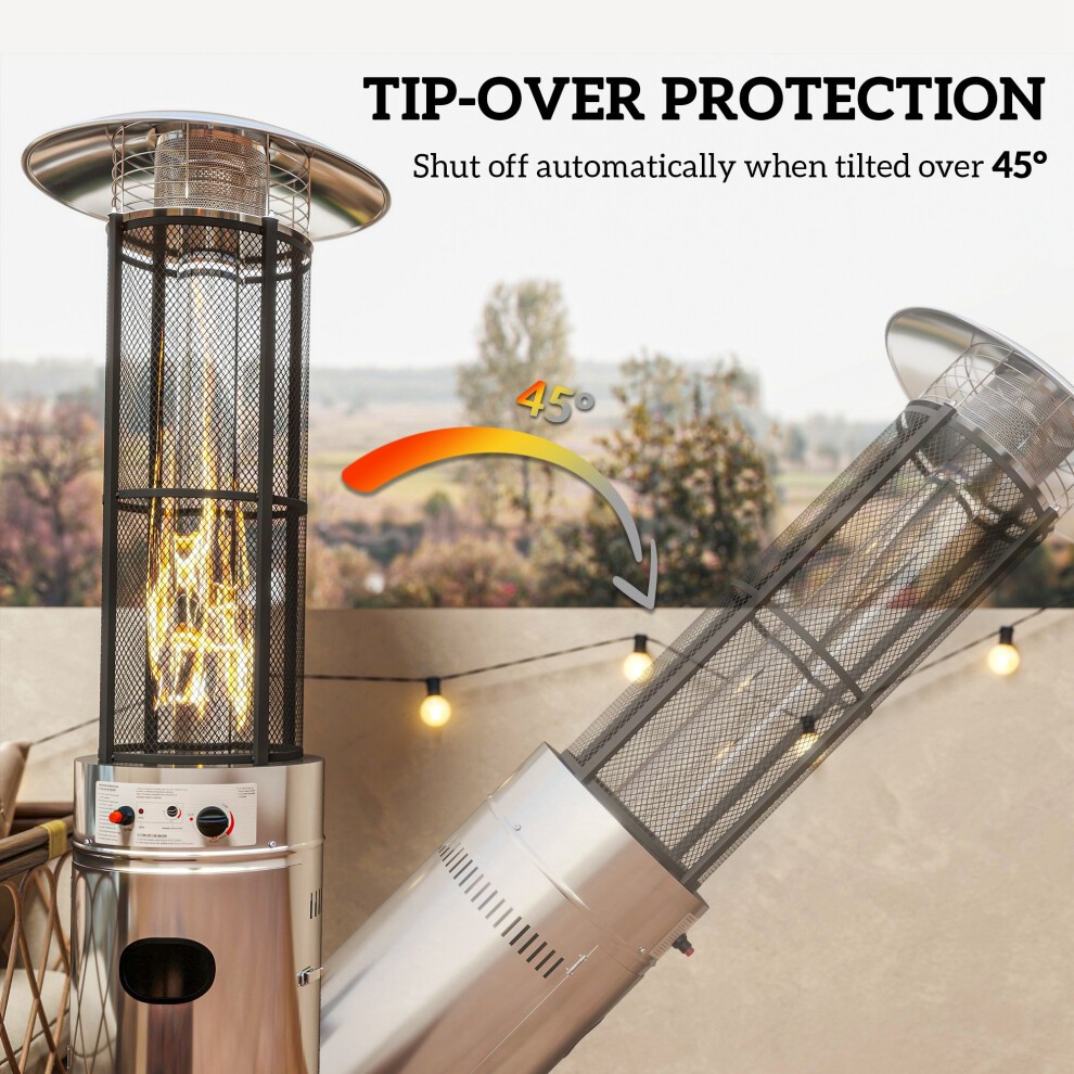 Outsunny Silver Propane Heater with Tip Over Switch 11000W - image 4