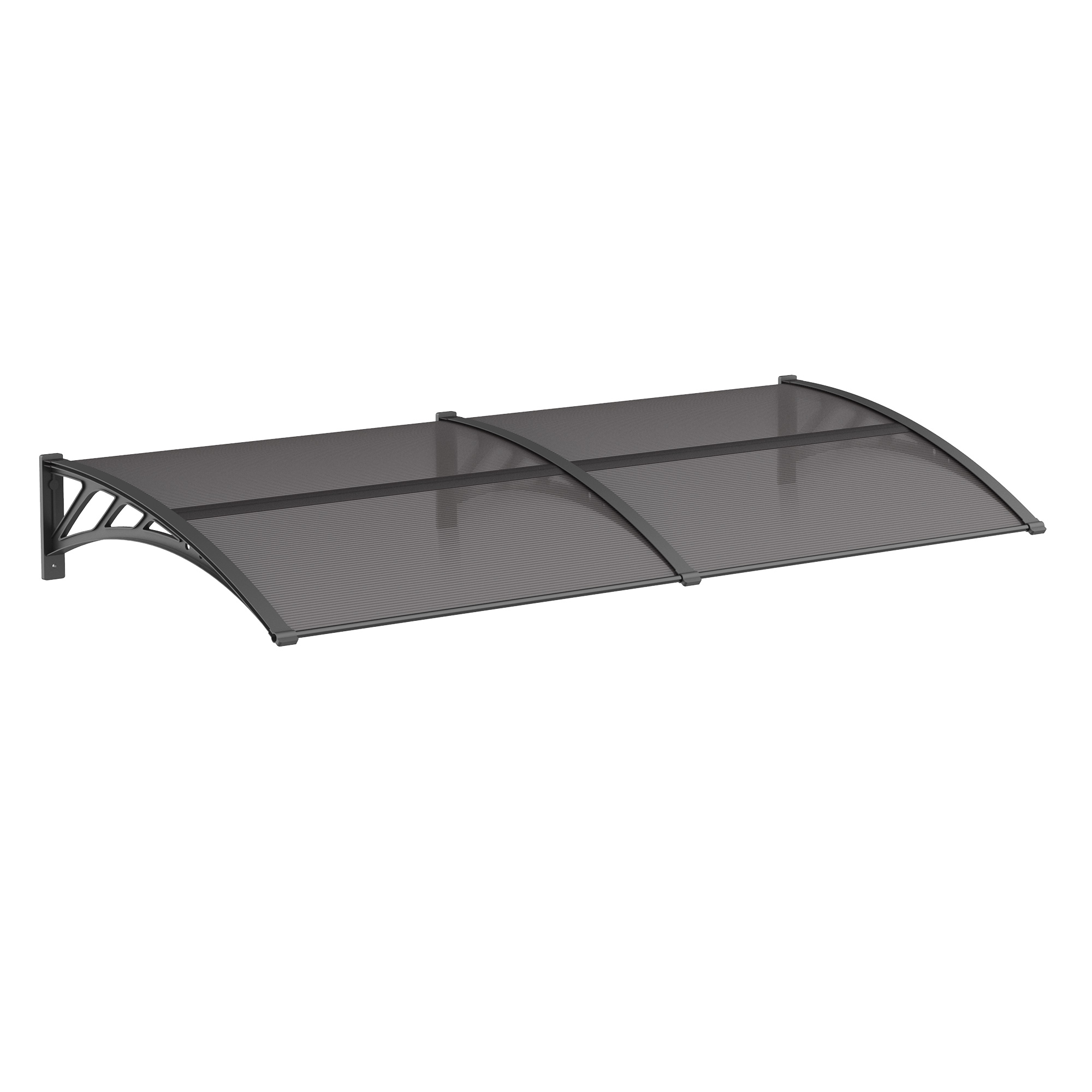 Outsunny Waterproof Door Canopy Awning Outdoor Window Rain Shelter Cover for Front/Back Door Porch Black 200 x 75cm Aosom UK - image 3